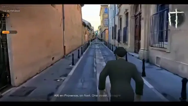 Still from the post: walking a narrow street in Aix-en-Provence